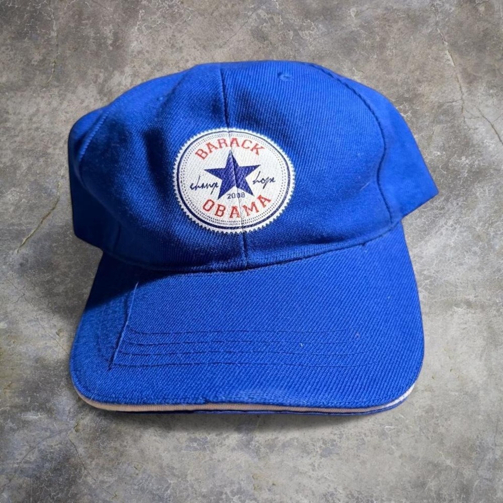Vintage 2008 Barack Obama campaign blue baseball cap converse logo star